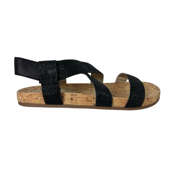 WHITE MOUNTAIN Women's Felix Flat  Sandals  Size 7  NWOB  Black Glitter Sparkle - Picture 3 of 10